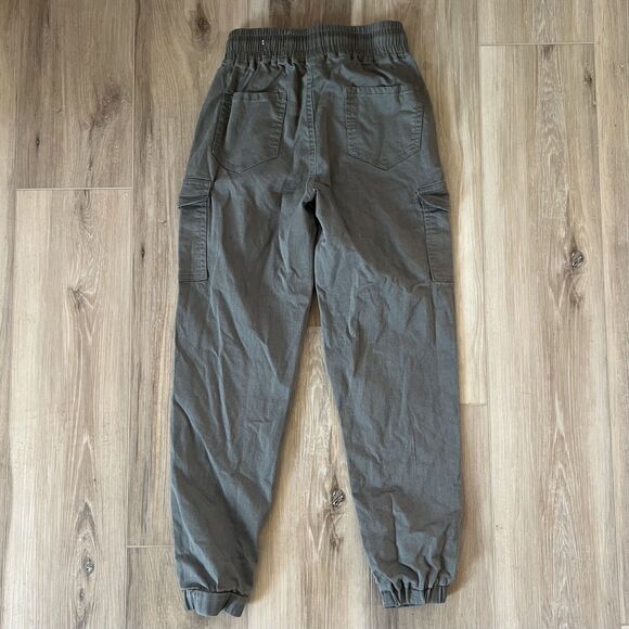 sz 0/24 - Teen Girls Olive Green Cargo Style Cotton Jogger Pants by Telepatia - Picture 6 of 8